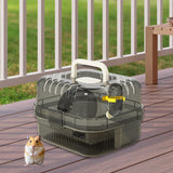 Maxbell Large Hamster Cage Small Animal Travel Case for Guinea Pigs Gerbils Hedgehog white