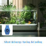 Maxbell Aquarium Small Fan Fish Tank Cooling Fan for Hamsters Freshwater Saltwater blue