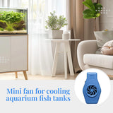 Maxbell Aquarium Small Fan Fish Tank Cooling Fan for Hamsters Freshwater Saltwater blue