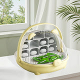 Maxbell Silkworm Breeding Box Transparent Detachable Compartments Insect Feeding Box yellow