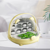 Maxbell Silkworm Breeding Box Transparent Detachable Compartments Insect Feeding Box yellow