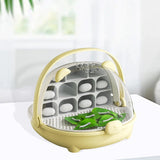 Maxbell Silkworm Breeding Box Transparent Detachable Compartments Insect Feeding Box yellow