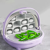 Maxbell Silkworm Breeding Box Transparent Detachable Compartments Insect Feeding Box violet
