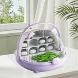 Maxbell Silkworm Breeding Box Transparent Detachable Compartments Insect Feeding Box violet