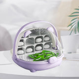 Maxbell Silkworm Breeding Box Transparent Detachable Compartments Insect Feeding Box violet
