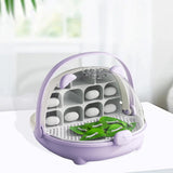 Maxbell Silkworm Breeding Box Transparent Detachable Compartments Insect Feeding Box violet