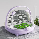 Maxbell Silkworm Breeding Box Transparent Detachable Compartments Insect Feeding Box violet