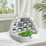 Maxbell Silkworm Breeding Box Transparent Detachable Compartments Insect Feeding Box gray