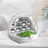 Maxbell Silkworm Breeding Box Transparent Detachable Compartments Insect Feeding Box gray