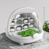Maxbell Silkworm Breeding Box Transparent Detachable Compartments Insect Feeding Box gray