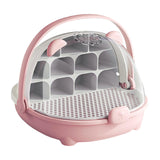 Maxbell Silkworm Breeding Box Transparent Detachable Compartments Insect Feeding Box pink