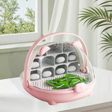Maxbell Silkworm Breeding Box Transparent Detachable Compartments Insect Feeding Box pink