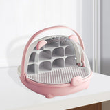 Maxbell Silkworm Breeding Box Transparent Detachable Compartments Insect Feeding Box pink
