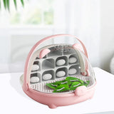 Maxbell Silkworm Breeding Box Transparent Detachable Compartments Insect Feeding Box pink