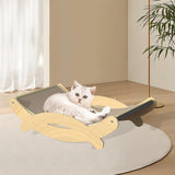 Maxbell Cat Scratcher Lounge Wooden Scratch Post for Napping Sleeping Grinding Claws 49x31x13cm