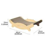 Maxbell Cat Scratcher Lounge Wooden Scratch Post for Napping Sleeping Grinding Claws 49x31x13cm