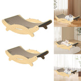 Maxbell Cat Scratcher Lounge Wooden Scratch Post for Napping Sleeping Grinding Claws 49x31x13cm