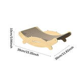 Maxbell Cat Scratcher Lounge Wooden Scratch Post for Napping Sleeping Grinding Claws 39x30x10cm
