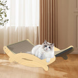 Maxbell Cat Scratcher Lounge Wooden Scratch Post for Napping Sleeping Grinding Claws 39x30x10cm