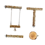 Maxbell Cage Parrot Perch 4 Pcs Parrot Wooden Stand for Hammock Cockatiels Parakeets