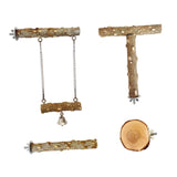 Maxbell Cage Parrot Perch 4 Pcs Parrot Wooden Stand for Hammock Cockatiels Parakeets