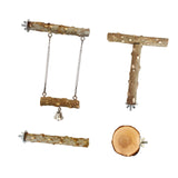 Maxbell Cage Parrot Perch 4 Pcs Parrot Wooden Stand for Hammock Cockatiels Parakeets