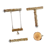 Maxbell Cage Parrot Perch 4 Pcs Parrot Wooden Stand for Hammock Cockatiels Parakeets