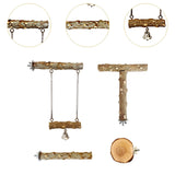 Maxbell Cage Parrot Perch 4 Pcs Parrot Wooden Stand for Hammock Cockatiels Parakeets