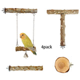 Maxbell Cage Parrot Perch 4 Pcs Parrot Wooden Stand for Hammock Cockatiels Parakeets