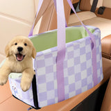 Maxbell Cat Outdoor Carrier for Car Comfortable Washable with Neck Support for Puppy Purple