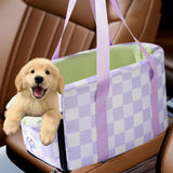 Maxbell Cat Outdoor Carrier for Car Comfortable Washable with Neck Support for Puppy Purple