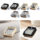 Maxbell Stainless Steel Cat Litter Box Convenient Detachable Non Stick Bottom Sturdy Black Medium