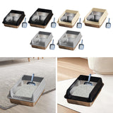 Maxbell Stainless Steel Cat Litter Box Convenient Detachable Non Stick Bottom Sturdy Black Medium