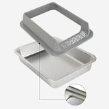 Maxbell Stainless Steel Cat Litter Box Convenient Detachable Non Stick Bottom Sturdy Black Medium