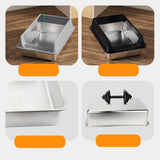 Maxbell Stainless Steel Cat Litter Box Convenient Detachable Non Stick Bottom Sturdy Black Medium