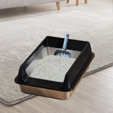 Maxbell Stainless Steel Cat Litter Box Convenient Detachable Non Stick Bottom Sturdy Black Large