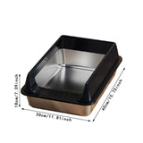Maxbell Stainless Steel Cat Litter Box Convenient Detachable Non Stick Bottom Sturdy Black Large