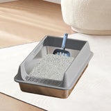 Maxbell Stainless Steel Cat Litter Box Convenient Detachable Non Stick Bottom Sturdy Gray Medium