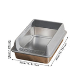 Maxbell Stainless Steel Cat Litter Box Convenient Detachable Non Stick Bottom Sturdy Gray Large