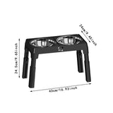 Maxbell Elevated Dog Bowls for Small Medium Dogs 2 Stainless Steel Food Feeder Bowls Black