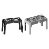 Maxbell Elevated Dog Bowls for Small Medium Dogs 2 Stainless Steel Food Feeder Bowls Black