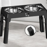 Maxbell Elevated Dog Bowls for Small Medium Dogs 2 Stainless Steel Food Feeder Bowls Black