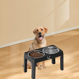 Maxbell Elevated Dog Bowls for Small Medium Dogs 2 Stainless Steel Food Feeder Bowls Black