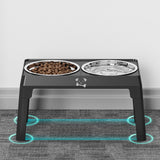 Maxbell Elevated Dog Bowls for Small Medium Dogs 2 Stainless Steel Food Feeder Bowls Black