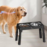 Maxbell Elevated Dog Bowls for Small Medium Dogs 2 Stainless Steel Food Feeder Bowls Black