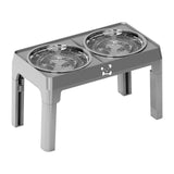 Maxbell Elevated Dog Bowls for Small Medium Dogs 2 Stainless Steel Food Feeder Bowls Gray