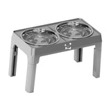 Maxbell Elevated Dog Bowls for Small Medium Dogs 2 Stainless Steel Food Feeder Bowls Gray