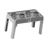 Maxbell Elevated Dog Bowls for Small Medium Dogs 2 Stainless Steel Food Feeder Bowls Gray