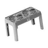 Maxbell Elevated Dog Bowls for Small Medium Dogs 2 Stainless Steel Food Feeder Bowls Gray