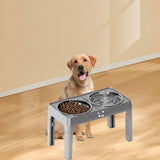 Maxbell Elevated Dog Bowls for Small Medium Dogs 2 Stainless Steel Food Feeder Bowls Gray
